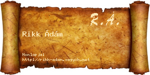 Rikk Ádám névjegykártya